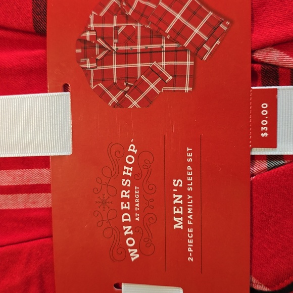 NEW! Men's Red Plaid Lightweight Flannel 2pc Pajama Set, Wondershop - Picture 3 of 5